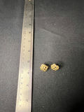 Gold-tone pearl cluster brooch with lattice earrings and gold-tone hoop earrings - thumbnail 5 of 10