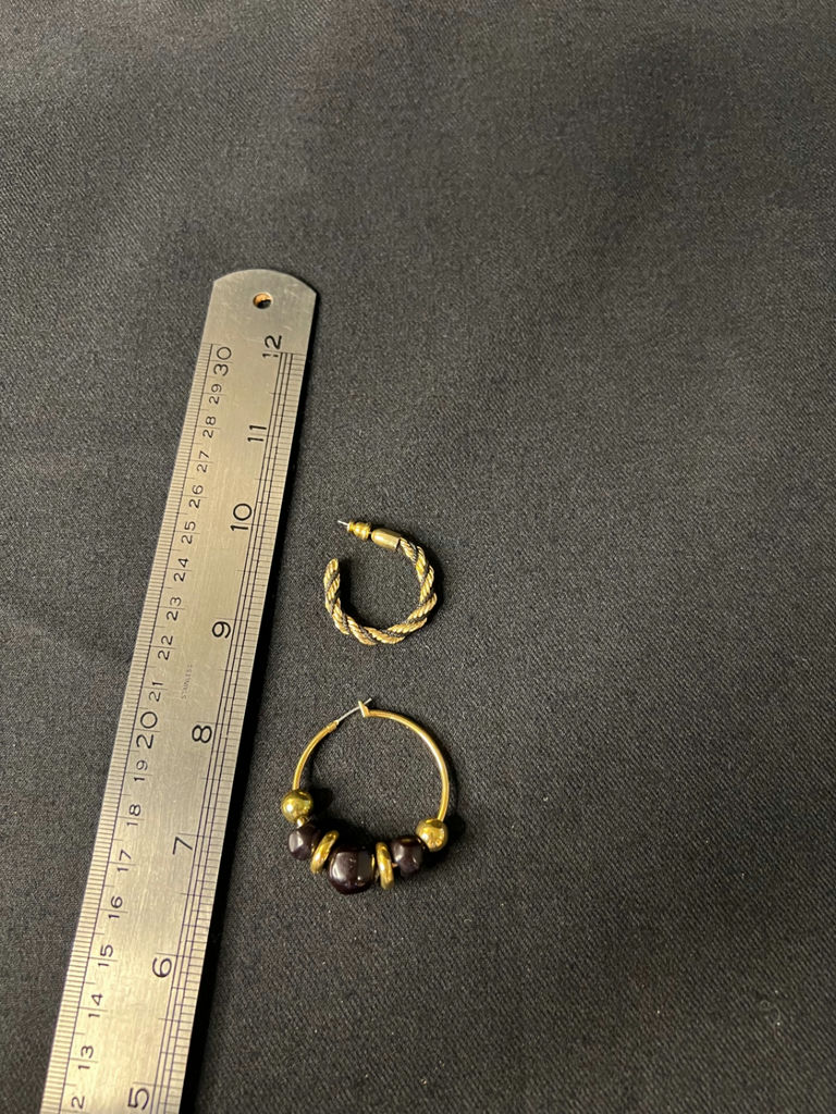 Gold-tone jewelry collection with deer charm and beaded hoops - image 11 of 12