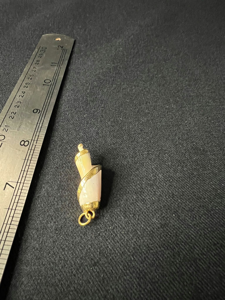 Gold-tone shell pendants and pearl-accent leaf brooch - image 1 of 9