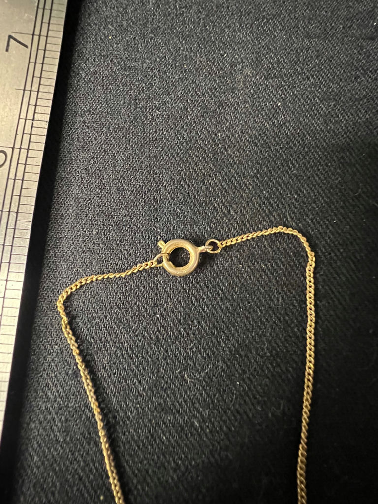 Gold-tone chain necklace with red beads - image 4 of 8
