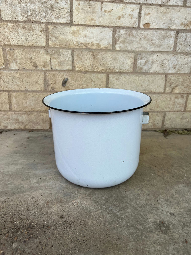 Antique metal bait buckets and enameled pot - image 18 of 19