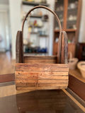 Vintage wicker basket with handle, vintage wicker laundry basket and painted farm tote - thumbnail 10 of 23