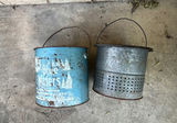 Antique metal bait buckets and enameled pot - thumbnail 2 of 19