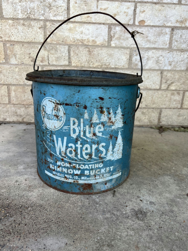 Antique metal bait buckets and enameled pot - image 1 of 19