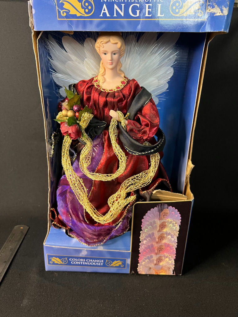 Vintage angel figurines and a boxed fiber-optic angel ornament - image 1 of 20