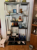 Vintage wood display cabinet and metal book shelf  - thumbnail 5 of 6