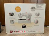 Vintage Singer Tradition 2250 sewing machine box with quilting binding and bias tape packs - thumbnail 1 of 6