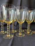 Vintage Amber-tinted stemmed wine and coupe glasses - thumbnail 6 of 10