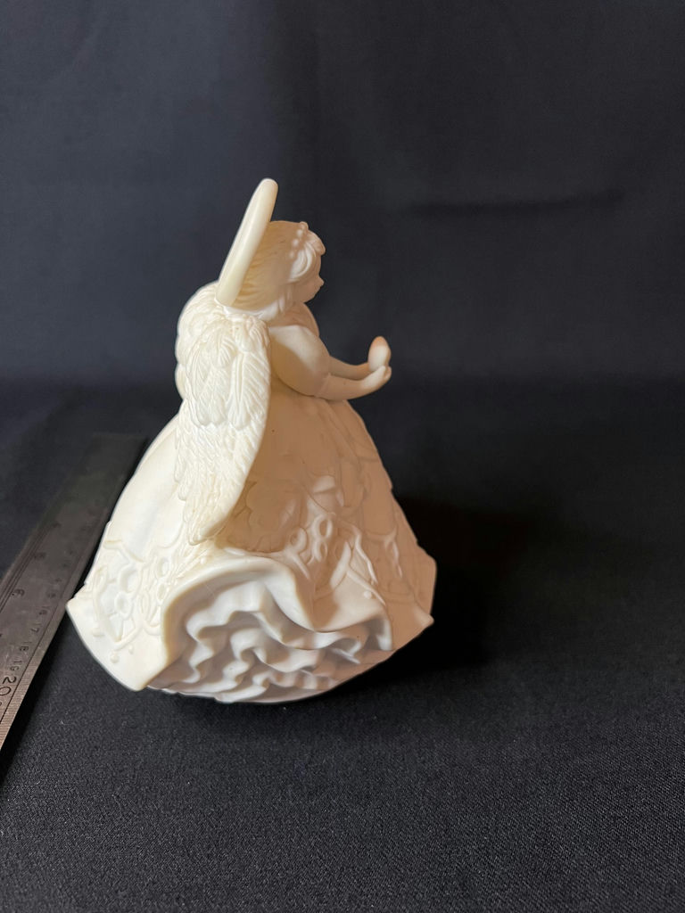 Cream-colored angel figurine and Angel music box - image 10 of 13