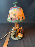 Decorative palm-tree lamp with nativity scene shade and Lenox dolphin figurine - thumbnail 3 of 11