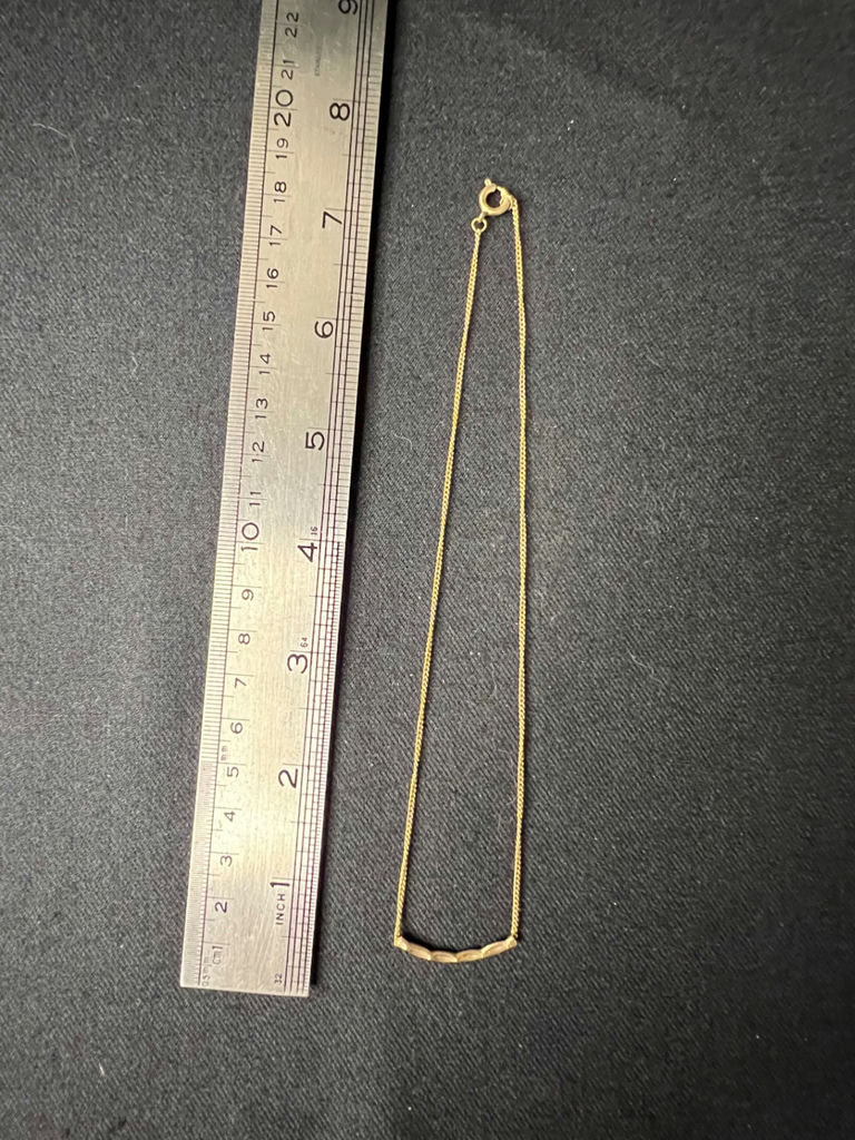 Gold-tone chain necklace with red beads - image 1 of 8