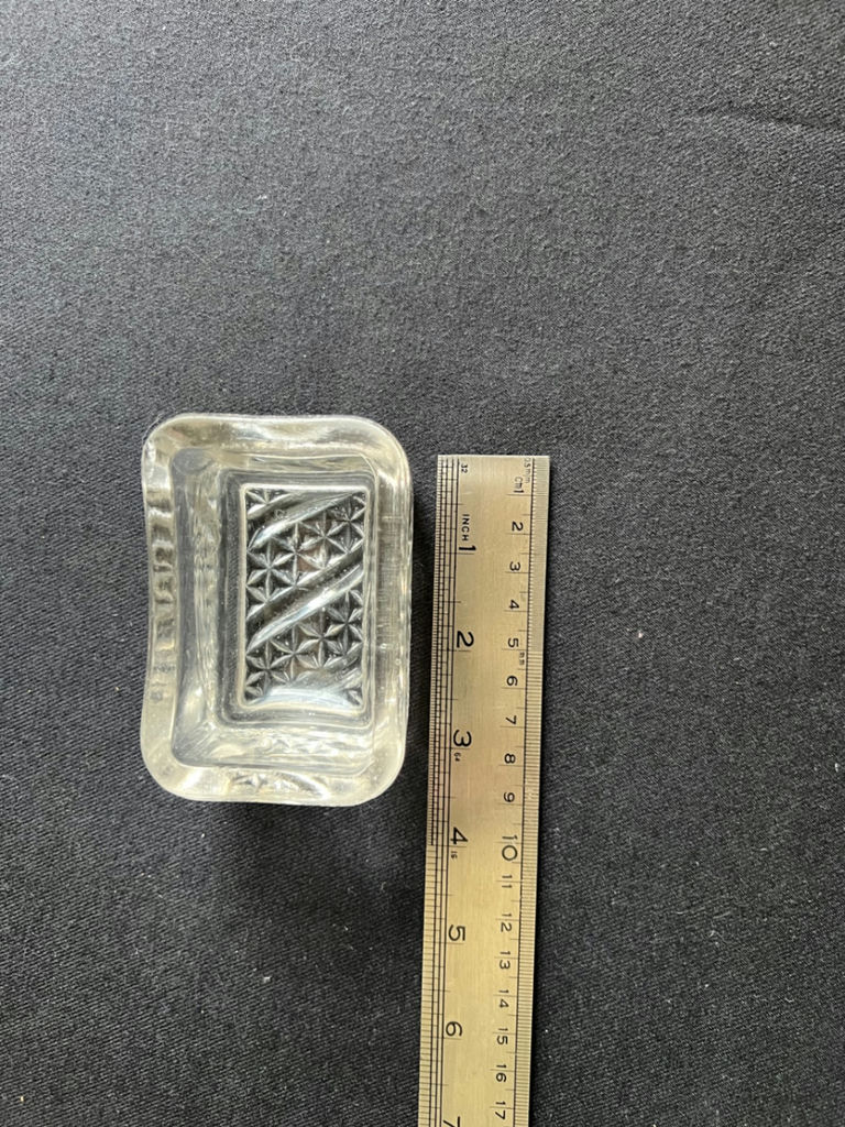 Vintage Diamond-pattern pressed glass cocktail set and glass butter dish - image 14 of 16