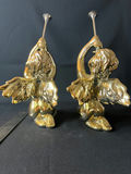 Vintage Department 56 gold-painted porelain cherubs, ceramic angel figurine, skark's tooth necklace - thumbnail 5 of 13