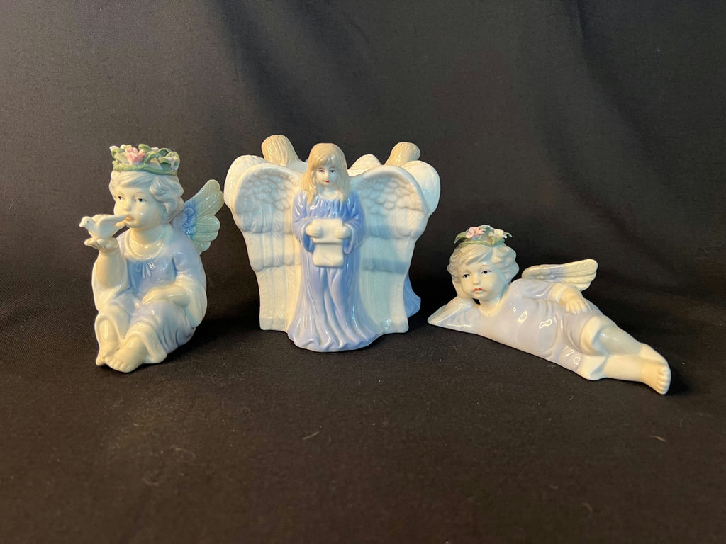 Vintage Hummel-Style hand-painted figurines and ceramic angel figurines - image 2 of 12