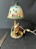 Decorative palm-tree lamp with nativity scene shade and Lenox dolphin figurine - thumbnail 4 of 11