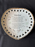 Decorative frosted glass angel dish, Antique rose-pattern ceramic pitcher, and Kitchen Prayer heart plate - thumbnail 8 of 10
