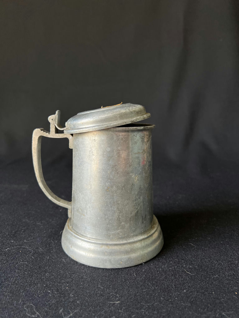 Vintage metal colander and Antique pewter mug - image 5 of 9
