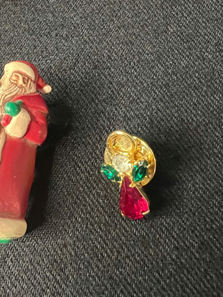 Christmas-themed beaded earrings and pins collection - image 2 of 9