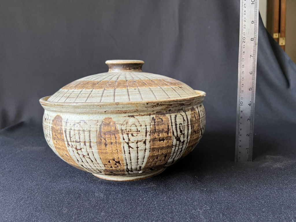 Vintage Pottery Bowl with Lid - image 3 of 4