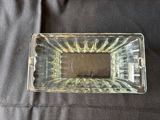 Rectangular ribbed glass dish and round scalloped glass dish - thumbnail 3 of 7