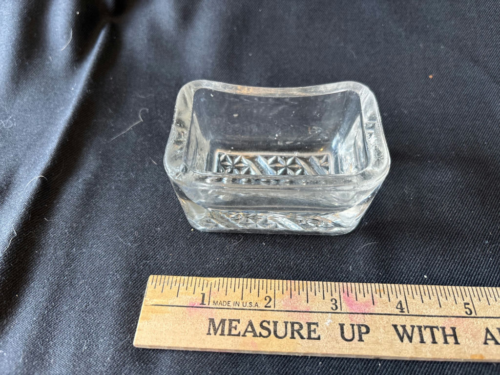 Vintage Diamond-pattern pressed glass cocktail set and glass butter dish - image 12 of 16