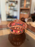 Vintage Woven wicker utensil/napkin holder and vintage wicker basket - thumbnail 4 of 13