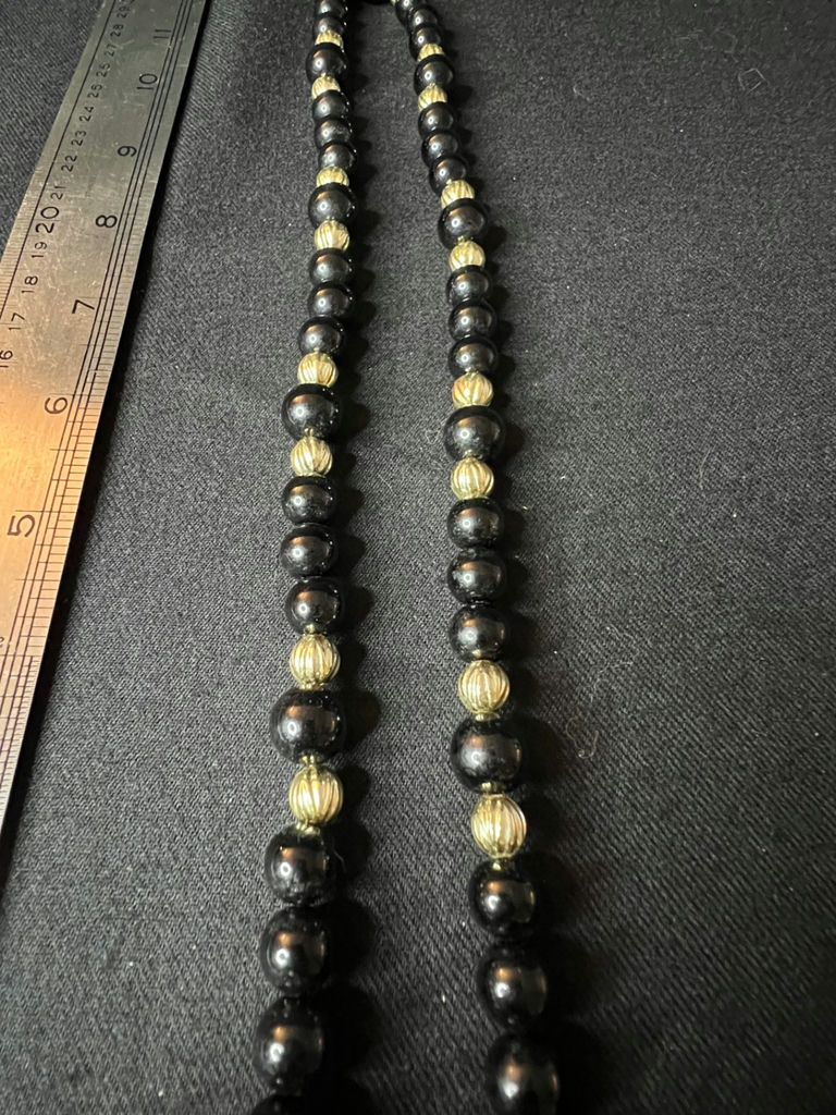 Beaded necklace collection in blue, black and gold tones - image 5 of 12