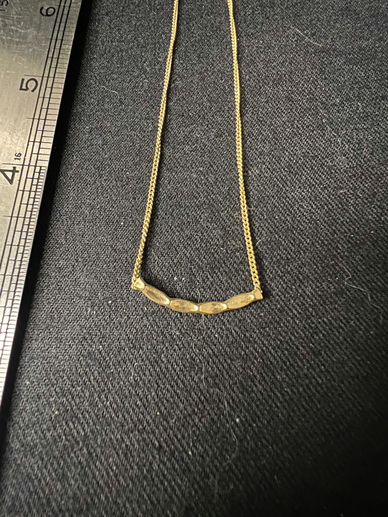 Gold-tone chain necklace with red beads - image 3 of 8