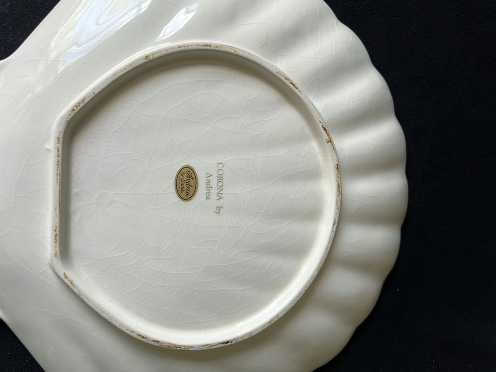 Ceramic dishware set with scalloped bowls and decorative plates - image 8 of 8