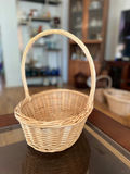 Vintage wicker basket with handle, vintage wicker laundry basket and painted farm tote - thumbnail 16 of 23