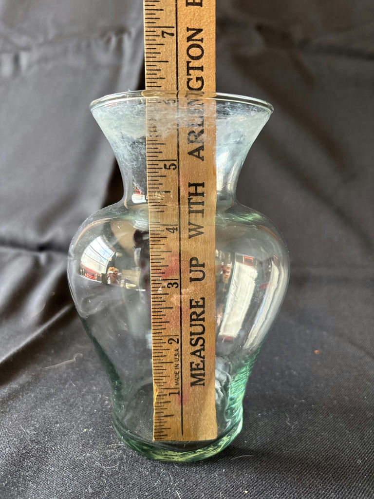 Glass vase and scalloped white ceramic bowl - image 2 of 8