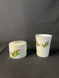 Vintage Beacon Hill Holly motif porcelain jar and tumbler - thumbnail 2 of 3