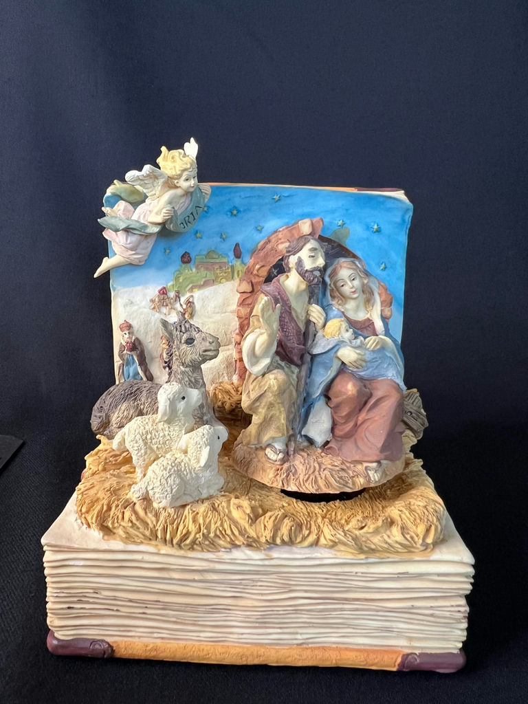 Noah's Ark Diorama on Music Box Pedestal and Musical Nativity Scene in Book - image 13 of 18
