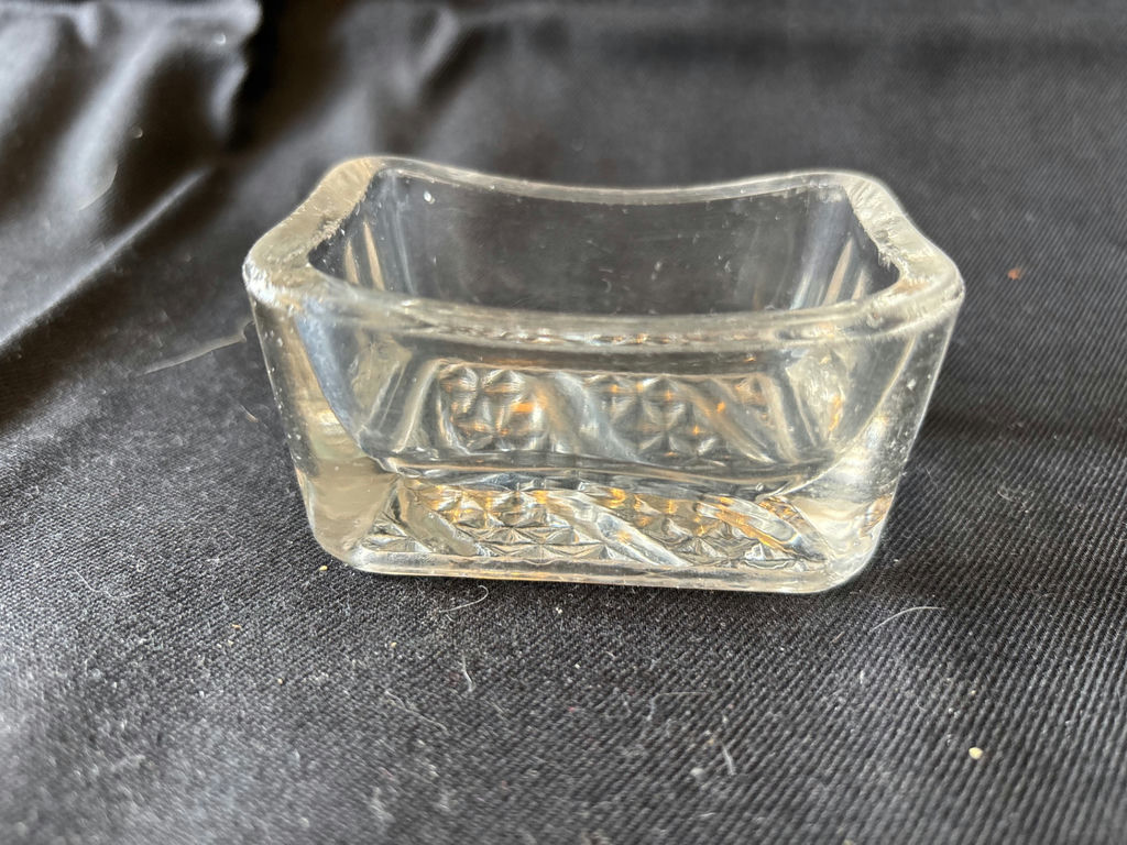 Vintage Diamond-pattern pressed glass cocktail set and glass butter dish - image 11 of 16
