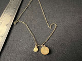 Silver-toned necklace with iridescent round pendant and 'BFF' charm - thumbnail 4 of 6