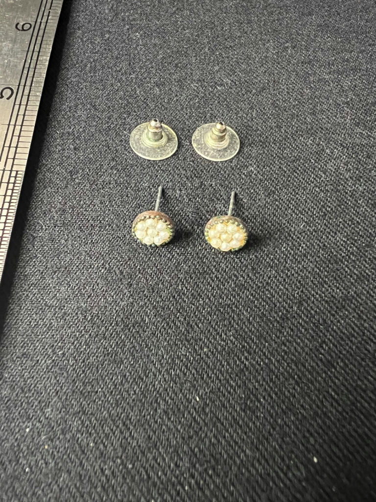 Assorted small earrings: crystal-stone and bead-cluster studs - image 1 of 9