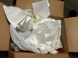 Assorted vintage fabrics and textiles: floral, plaid, satin, lycra, suede, lace - thumbnail 1 of 14
