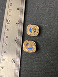 Gold-tone jewelry set featuring blue cabochon earrings and starfish earrings - thumbnail 4 of 8