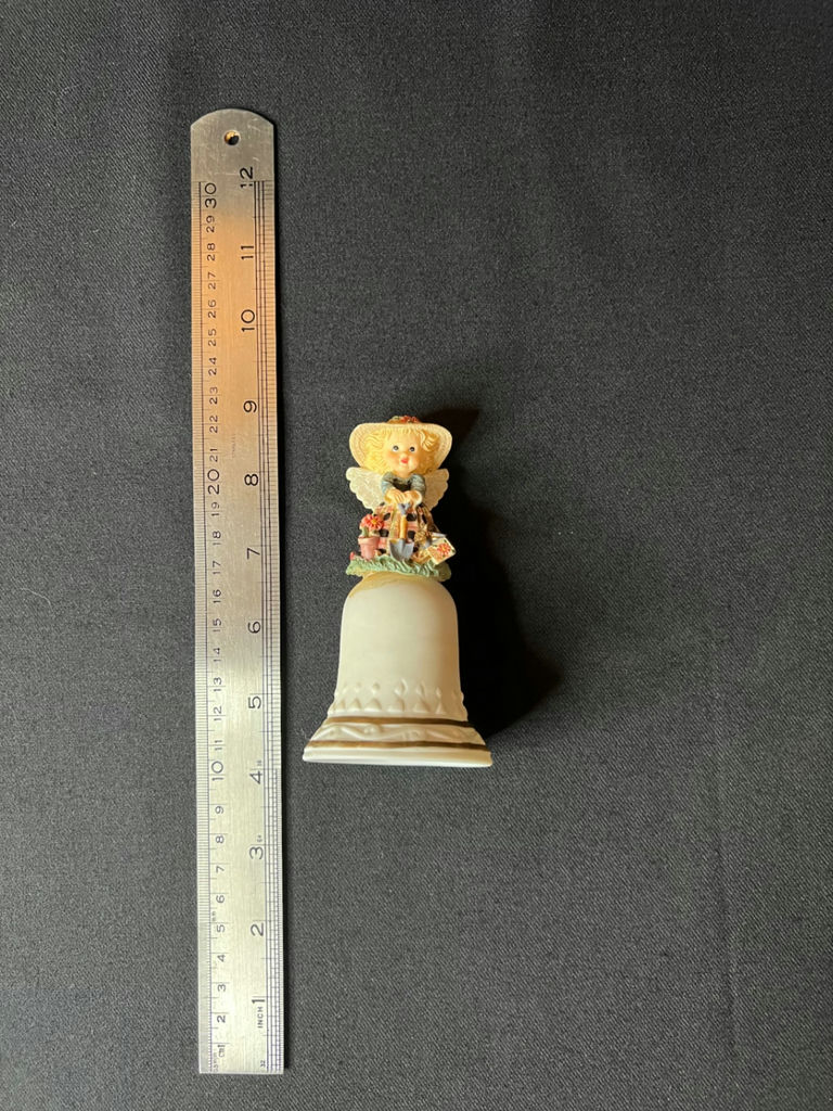 Ceramic bell with angel girl figurine on top - image 5 of 6