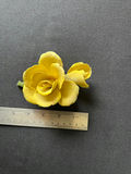 Floral embossed ceramic tiles on metal display stands, sculpted ceramic yellow rose - thumbnail 13 of 13