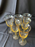 Vintage Amber-tinted stemmed wine and coupe glasses - thumbnail 5 of 10