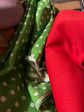 Assorted vintage fabric pieces and textiles: solid, houndstooth, plaid, polka dots, florals, crushed velvet, terry - thumbnail 3 of 14