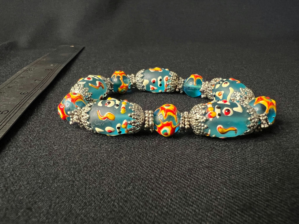 Beaded jewelry collection: leaf pendant, turquoise colored necklaces, cross pendant necklace, and bracelet - image 14 of 15