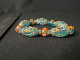 Beaded jewelry collection: leaf pendant, turquoise colored necklaces, cross pendant necklace, and bracelet - thumbnail 14 of 15