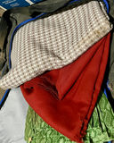 Assorted vintage fabric pieces and textiles: solid, houndstooth, plaid, polka dots, florals, crushed velvet, terry - thumbnail 8 of 14