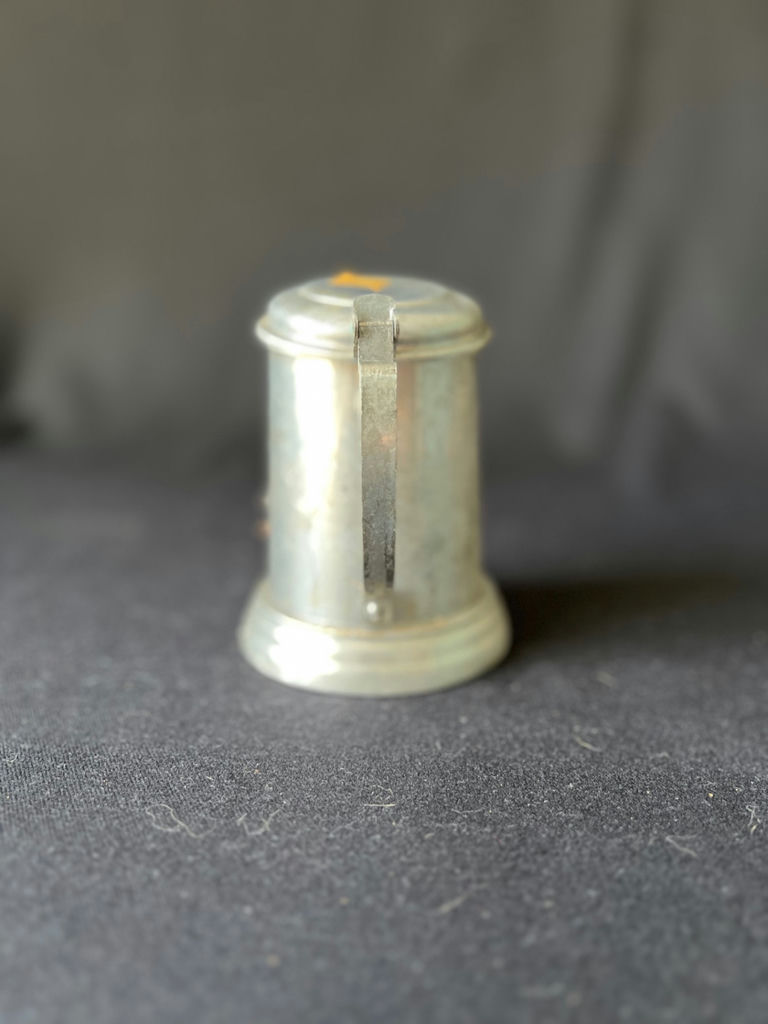 Vintage metal colander and Antique pewter mug - image 3 of 9