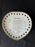 Decorative frosted glass angel dish, Antique rose-pattern ceramic pitcher, and Kitchen Prayer heart plate - thumbnail 7 of 10