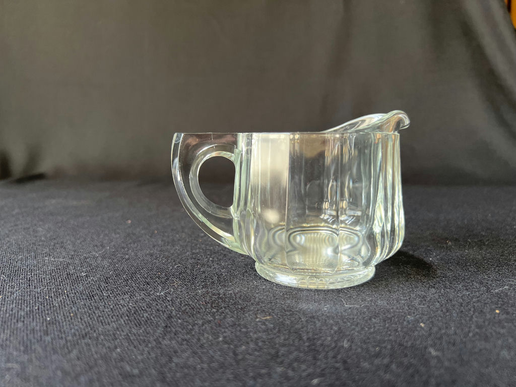 Crystal Glass Dish with Matching Creamer and Grape glass dish - image 5 of 8