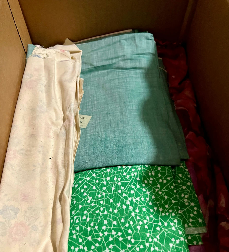 Vintage double knit fabrics and cotton textiles: solid, floral, polka dot, houndstooth - image 6 of 13