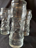 Three tall ribbed glass tiki glasses, round candle holder, and two star-shaped glass candle holders - thumbnail 3 of 10